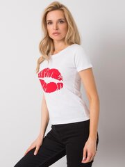 белая футболка с принтом tiziana och bella цена и информация | Женские блузки, рубашки | kaup24.ee