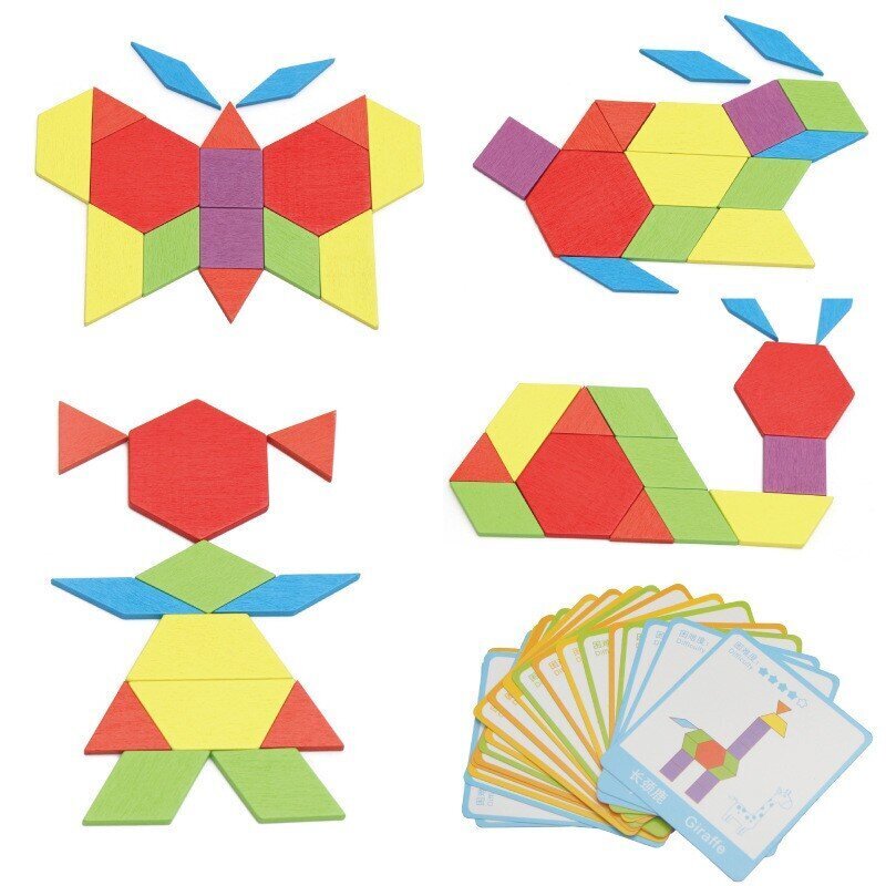 Puidust pusle Pattern Blocks 130 detaili hind ja info | Pusled | kaup24.ee