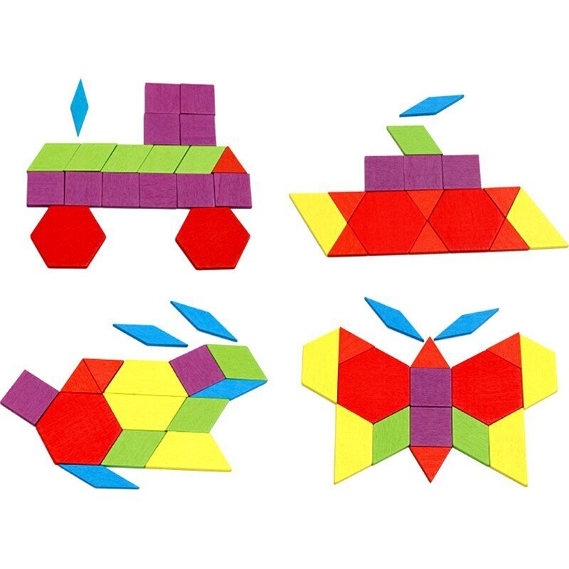 Puidust pusle Pattern Blocks 130 detaili hind ja info | Pusled | kaup24.ee