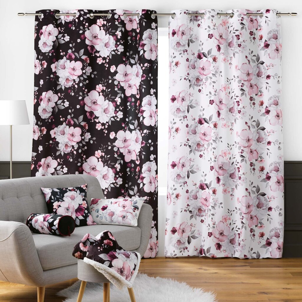 Douceur d'intérieur kardin Velvet Flower, valge, 140 x 240 cm цена и информация | Kardinad | kaup24.ee