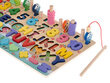 Puidust haridusmänguasi numbrite, tähtede ja magnetiliste kaladega hind ja info | Arendavad mänguasjad | kaup24.ee