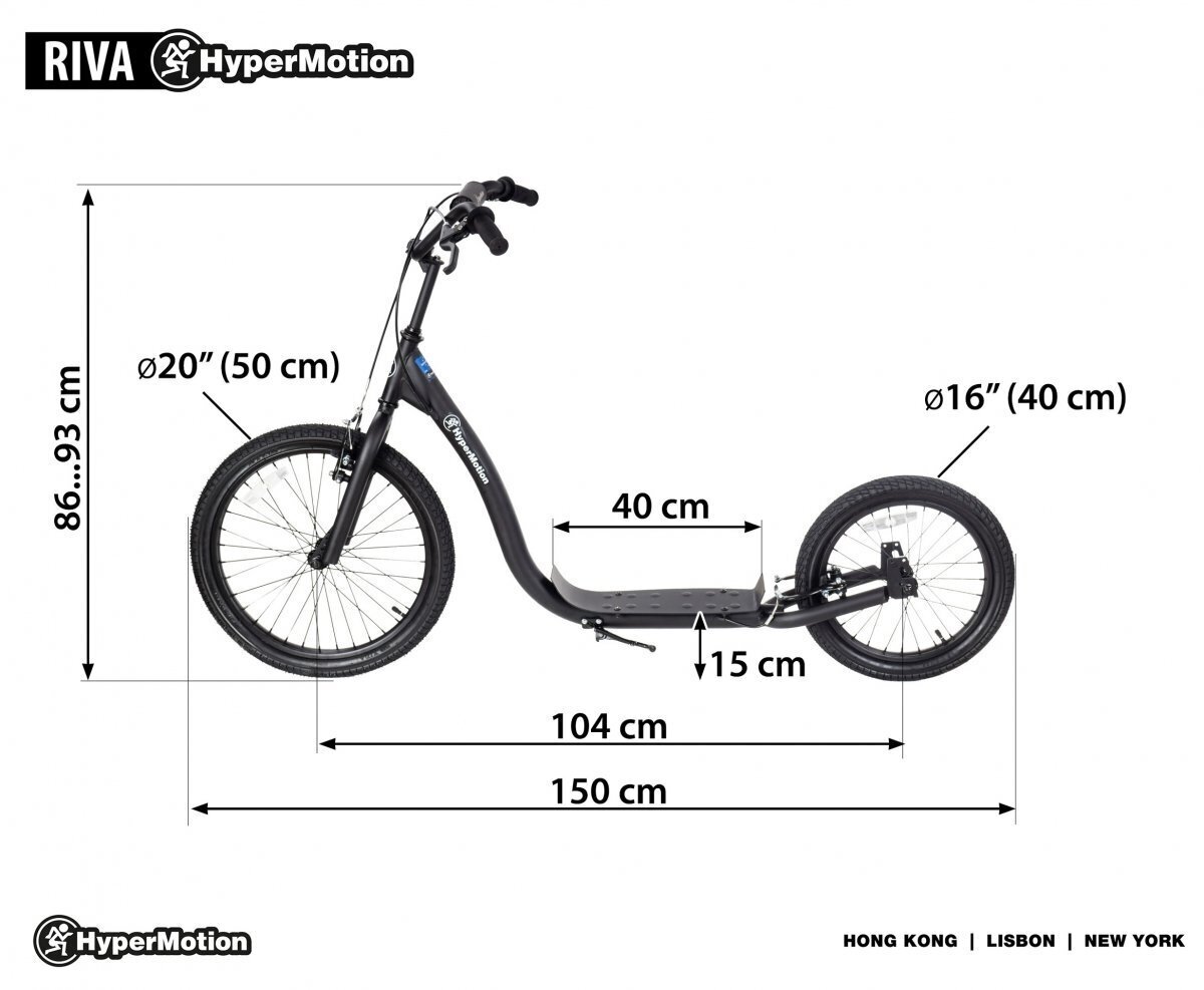 50 cm ja 40 cm täispuhutavate ratastega linna Tõukeratas HyperMotion RIVA цена и информация | Tõukerattad | kaup24.ee