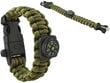 Paracord käepael Army Green 5in1 Tool Survival Outdoor Aktiivne, kerge, veekindel цена и информация | Nutikellade ja nutivõrude tarvikud | kaup24.ee