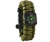 Paracord käepael Army Green 5in1 Tool Survival Outdoor Aktiivne, kerge, veekindel hind ja info | Nutikellade ja nutivõrude tarvikud | kaup24.ee