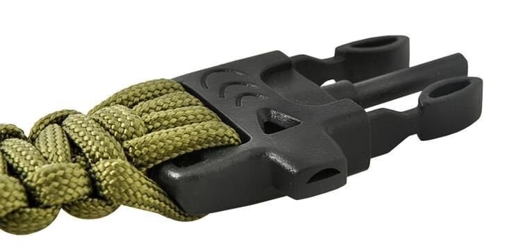 Paracord käepael Army Green 5in1 Tool Survival Outdoor Aktiivne, kerge, veekindel hind ja info | Nutikellade ja nutivõrude tarvikud | kaup24.ee