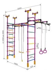 Spordikompleks kahekohaline (võimlemissein) Elevant, valge-roheline, 235x293x52,5 cm цена и информация | Шведские стенки | kaup24.ee