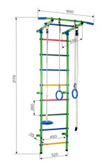 Spordikompleks (võimlemissein) Start-1 217x52,5cm valge / vikerkaar цена и информация | Шведские стенки | kaup24.ee