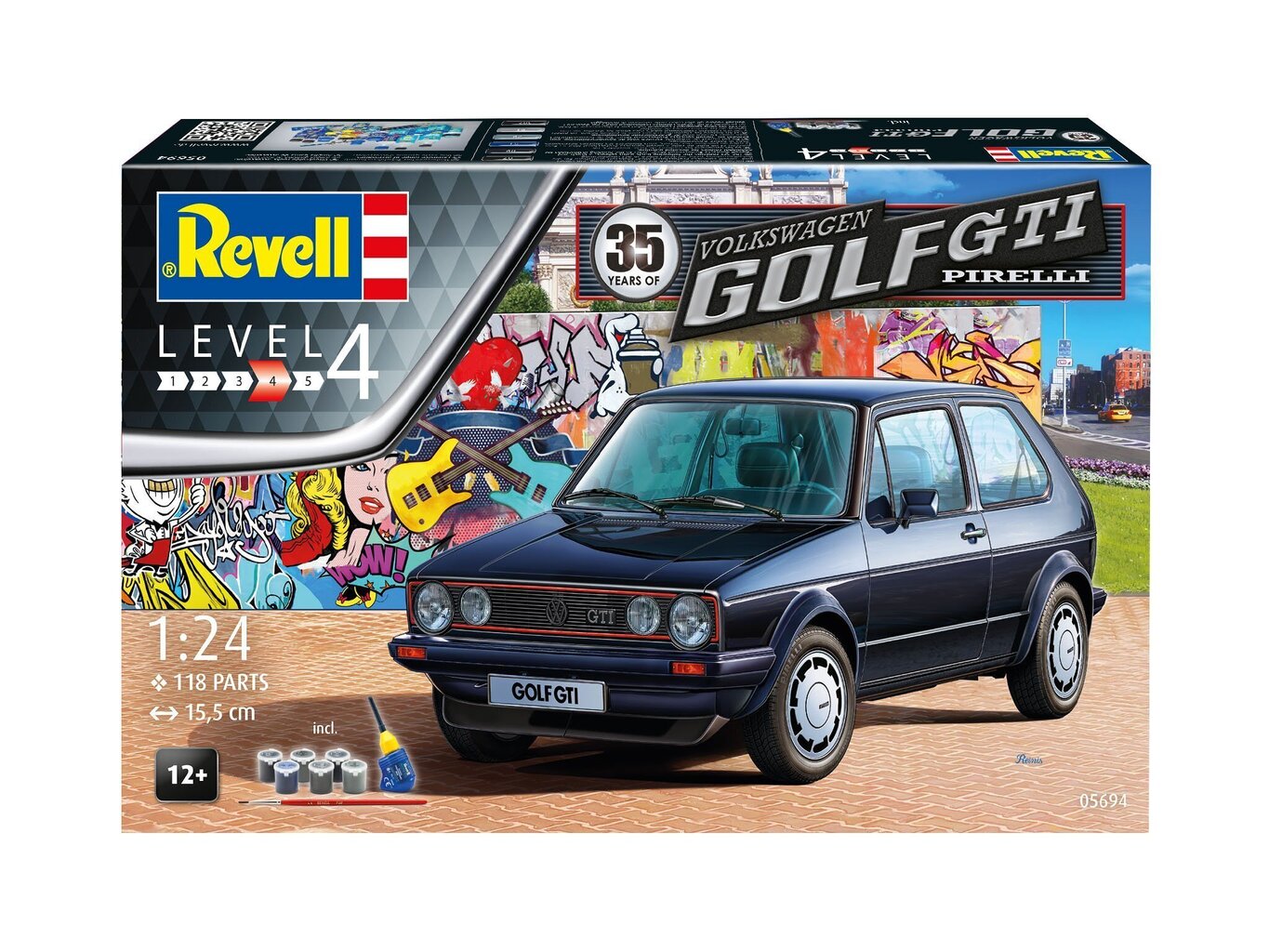 Konstruktor Revell – 35 aastat VW Golf 1 GTI Pirelli kinkekomplekt, 1/24, 05694 hind ja info | Klotsid ja konstruktorid | kaup24.ee