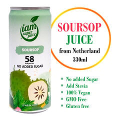 Сок Саусэп (сметанное яблокo, гравиола, гуанабана) (30%,) Soursop juice drink, I am super juice, 330мл цена и информация | Прохладительные напитки | kaup24.ee