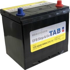 Aku Tab EFB Stop & Go 60 Ah 600A 12V hind ja info | TAB Autokaubad | kaup24.ee