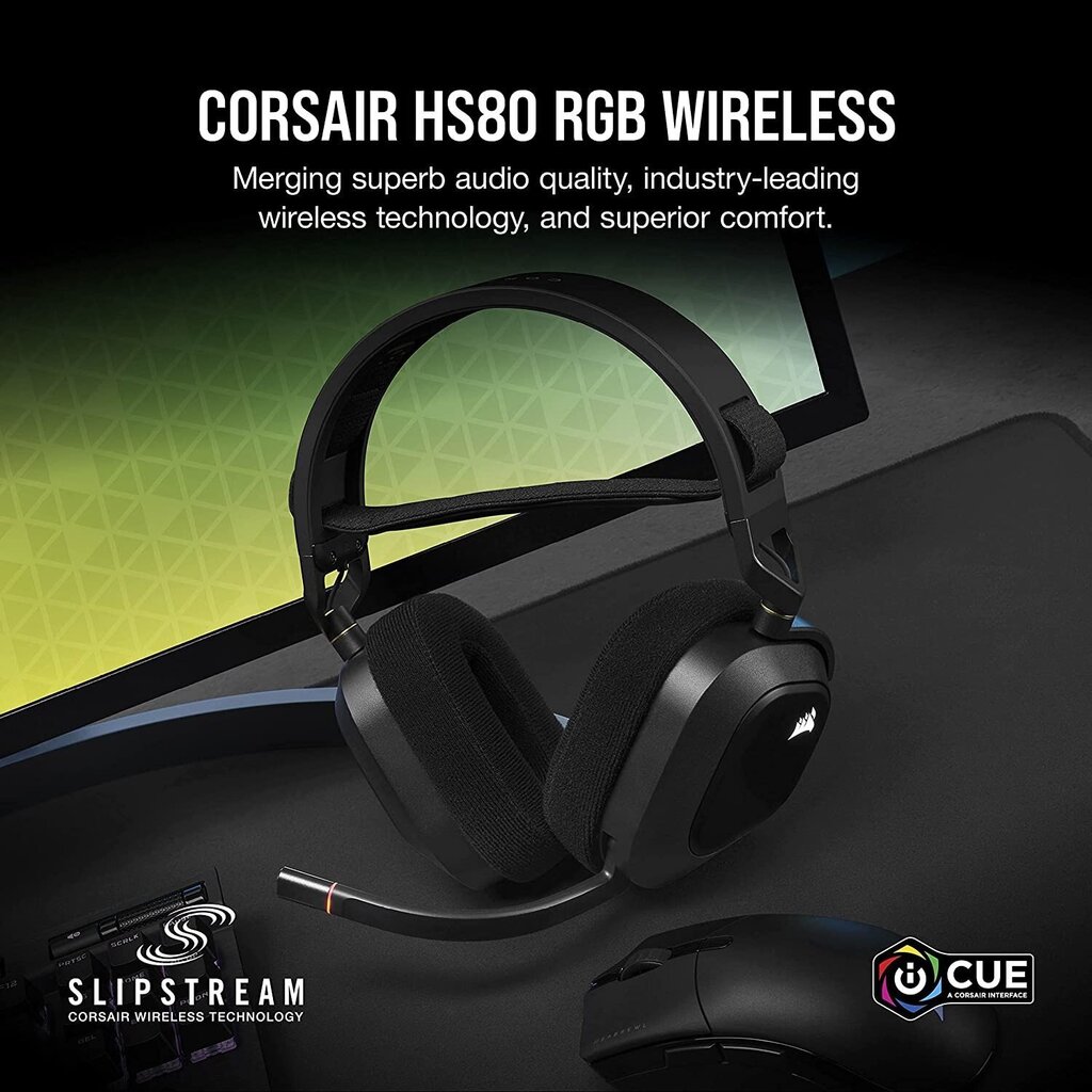 Corsair HS80 RGB Wireless Black hind ja info | Kõrvaklapid | kaup24.ee