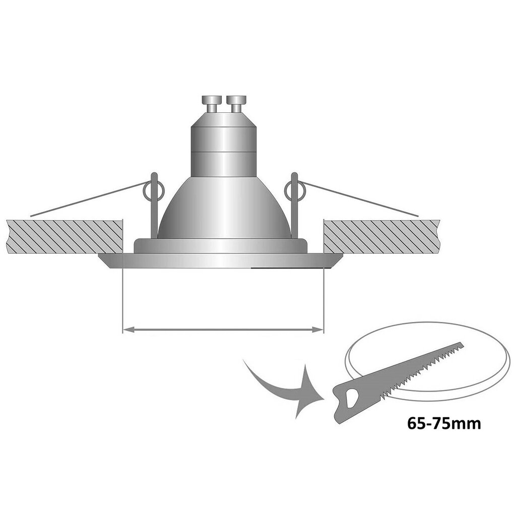 Süvistatv valgusti G.LUX BS-3155 matt kroom + valge klaas hind ja info | Süvistatavad ja LED valgustid | kaup24.ee