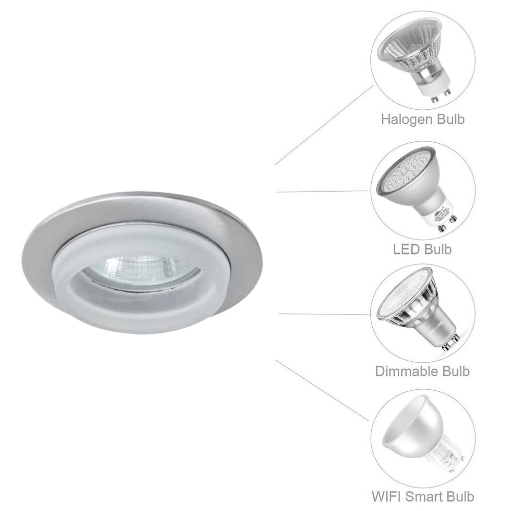 Süvistatv valgusti G.LUX BS-3155 matt kroom + valge klaas цена и информация | Süvistatavad ja LED valgustid | kaup24.ee