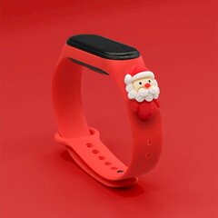 Ремешок Fusion Xmas Santa 2 для часов Xiaomi Mi Band 3 / 4, красный цена и информация | Аксессуары для смарт-часов и браслетов | kaup24.ee