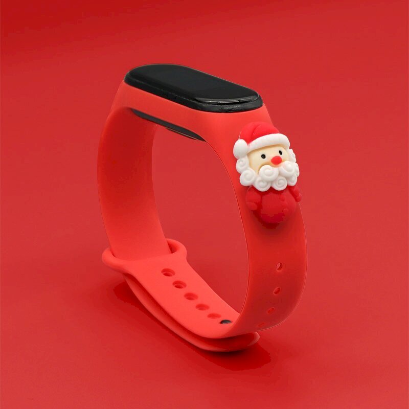 Kellarihm Fusion Xmas Santa 2 Xiaomi Mi Band 3 / 4 punane цена и информация | Nutikellade ja nutivõrude tarvikud | kaup24.ee