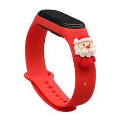 Ремешок Fusion Xmas Santa 2 для часов Xiaomi Mi Band 3 / 4, красный цена и информация | Аксессуары для смарт-часов и браслетов | kaup24.ee