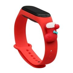 Ремешок Fusion Xmas Sock для часов Xiaomi Mi Band 3 / 4, красный цена и информация | Аксессуары для смарт-часов и браслетов | kaup24.ee