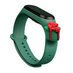 Ремешок Fusion Xmas Present для часов Xiaomi Mi Band 5 / Mi Band 6, зеленый цена и информация | Аксессуары для смарт-часов и браслетов | kaup24.ee