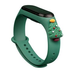 Ремешок Fusion Xmas Christmas Tree 2 для часов Xiaomi Mi Band 3 / 4 зеленый цена и информация | Аксессуары для смарт-часов и браслетов | kaup24.ee