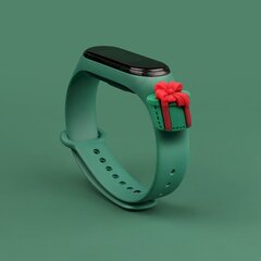 Ремешок Fusion Xmas Present для часов Xiaomi Mi Band 3 / 4 зеленый цена и информация | Аксессуары для смарт-часов и браслетов | kaup24.ee