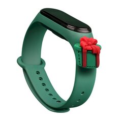 Ремешок Fusion Xmas Present для часов Xiaomi Mi Band 3 / 4 зеленый цена и информация | Аксессуары для смарт-часов и браслетов | kaup24.ee