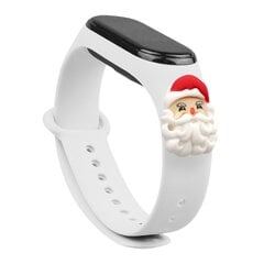 Ремешок Fusion Xmas Santa для часов Xiaomi Mi Band 3 / 4 белый цена и информация | Аксессуары для смарт-часов и браслетов | kaup24.ee