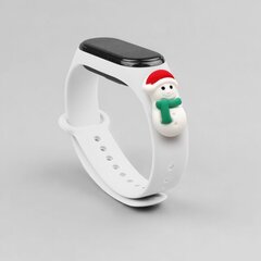 Ремешок Fusion Xmas Snowman для часов Xiaomi Mi Band 3 / 4, белый цена и информация | Аксессуары для смарт-часов и браслетов | kaup24.ee