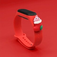 Ремешок Fusion Xmas Santa для часов Xiaomi Mi Band 3 / 4, красный цена и информация | Аксессуары для смарт-часов и браслетов | kaup24.ee