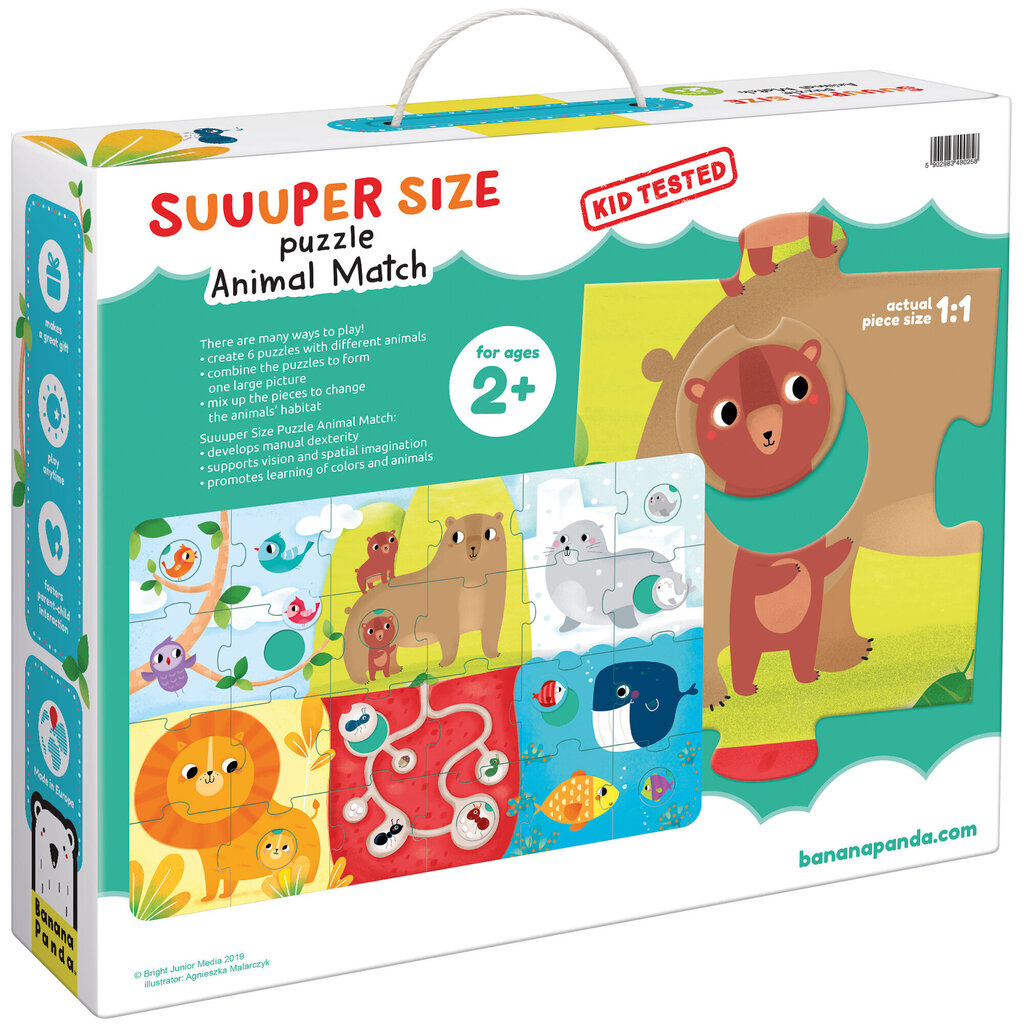 Pusle Suuuper Size Puzzle Animal Match 34 tk hind ja info | Pusled | kaup24.ee