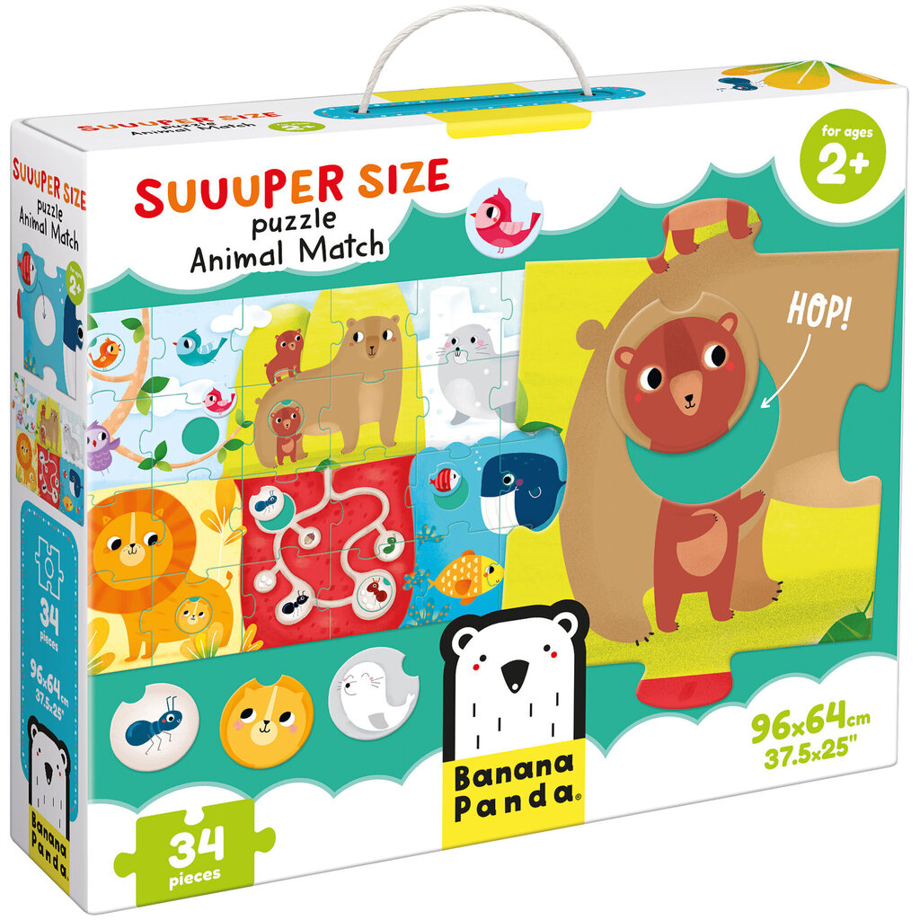 Pusle Suuuper Size Puzzle Animal Match 34 tk hind ja info | Pusled | kaup24.ee