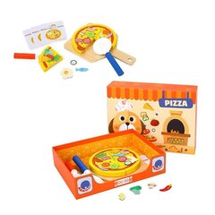 Деревянный набор для пиццы с аксессуарами, 39 деталей Tooky Toy  цена и информация | Игрушки для девочек | kaup24.ee