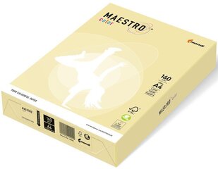 Värviline paber MAESTRO COLOR, 160g/m2, A4, 250 lehte, helekollane (Yellow) цена и информация | Тетради и бумажные товары | kaup24.ee