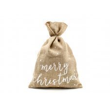 Джутовый мешок Merry Christmas, белый, 30x42см цена и информация | Подарочные упаковки | kaup24.ee