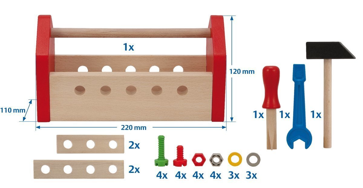 Eichhorn tööriistakast цена и информация | Poiste mänguasjad | kaup24.ee