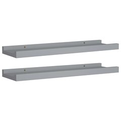 vidaXL pildiraami seinariiulid 2 tk, hall, 40 x 9 x 3 cm MDF цена и информация | Полки | kaup24.ee