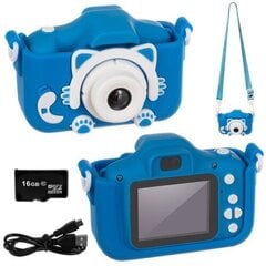 Детский фотоаппарат c картой памятью котик/кошечка (голубой) цена и информация | Развивающие игрушки | kaup24.ee