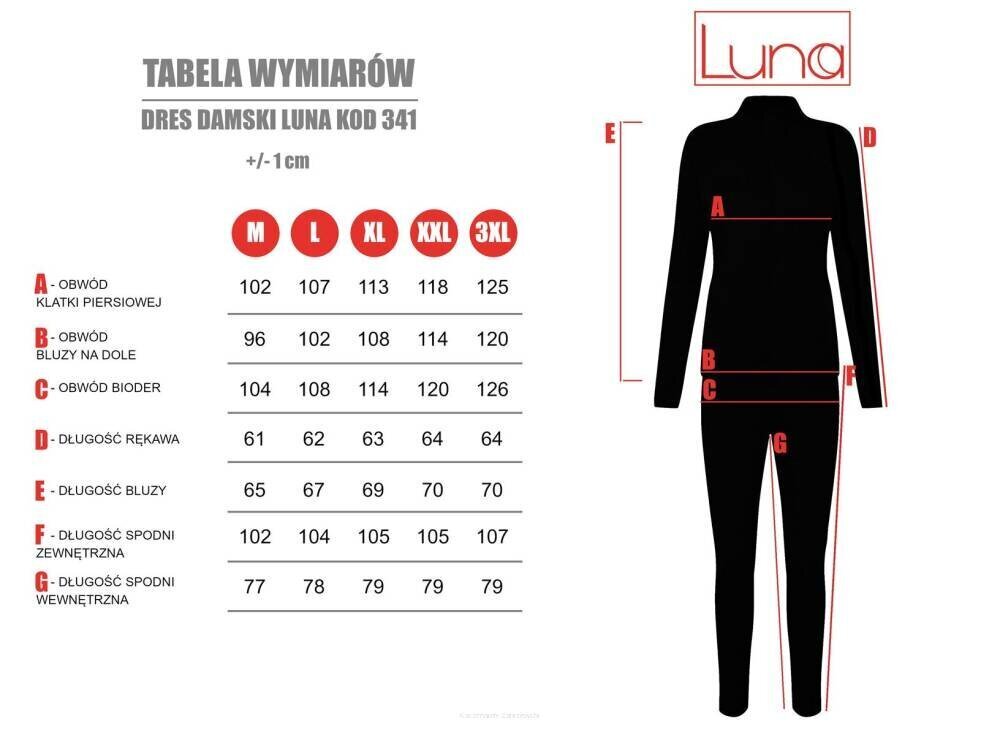 Naiste komplekt Luna 341, hall hind ja info | Öösärgid, pidžaamad | kaup24.ee
