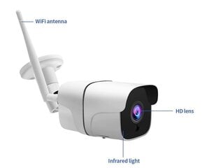 WiFi IP -kaamera Powermax PMX 5.0MP väljas turvakaamera / veekindel / öine nägemine / maksimaalne 128G TF -kaardi tugi hind ja info | Valvekaamerad | kaup24.ee