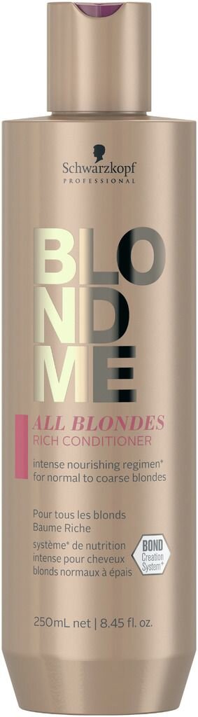 Palsam õhukestele ja normaalsetele heledatele juustele Schwarzkopf BlondMe All Blondes Rich Conditioner 250ml hind ja info | Juuksepalsamid | kaup24.ee