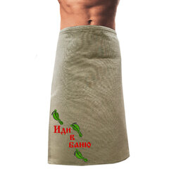 Мужская банная льняная юбка с вышивкой «ИДИ В БАНЮ!» цена и информация | Аксессуары для сауны и бани | kaup24.ee