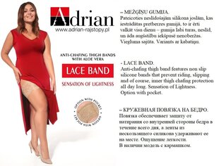 Кружевная резинка с карманом Adrian Plus Size Lace Band nero цена и информация | Kолготки | kaup24.ee