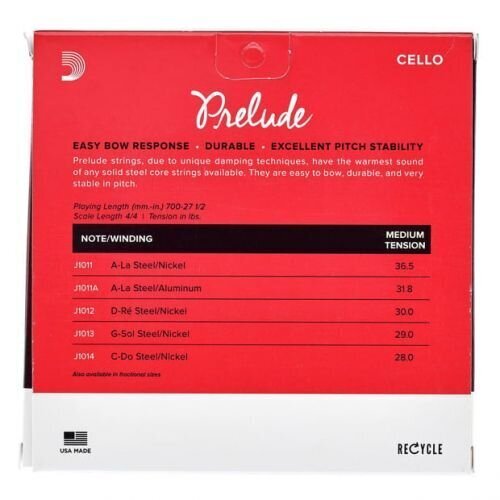 Keeled tšellole D'Addario Prelude J1010 4/4M hind ja info | Muusikariistade tarvikud | kaup24.ee