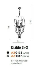 Ripplamp Azzardo Diablo Black hind ja info | Rippvalgustid | kaup24.ee