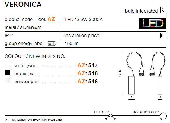 Seinalamp Azzardo Veronica Chrome hind ja info | Seinavalgustid | kaup24.ee