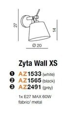 Azzardo настенный светильник Zyta XS Black цена и информация | Настенные светильники | kaup24.ee