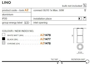 Azzardo потолочный светильник Lino White цена и информация | Потолочные светильники | kaup24.ee