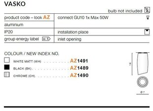 Laevalgusti Azzardo Vasko Chrome hind ja info | Laelambid | kaup24.ee