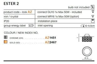 Sisseehitatud valgusti Azzardo Ester 2 Chrome hind ja info | Süvistatavad ja LED valgustid | kaup24.ee