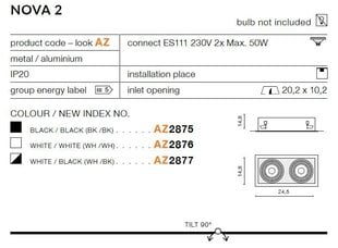 Sisseehitatud valgusti Azzardo Nova 2 Black hind ja info | Süvistatavad ja LED valgustid | kaup24.ee