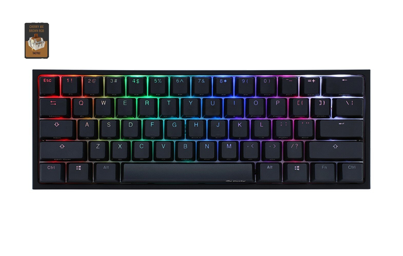 Ducky One 2 Mini RGB Black US Cherry MX Blue Switches hind ja info | Klaviatuurid | kaup24.ee